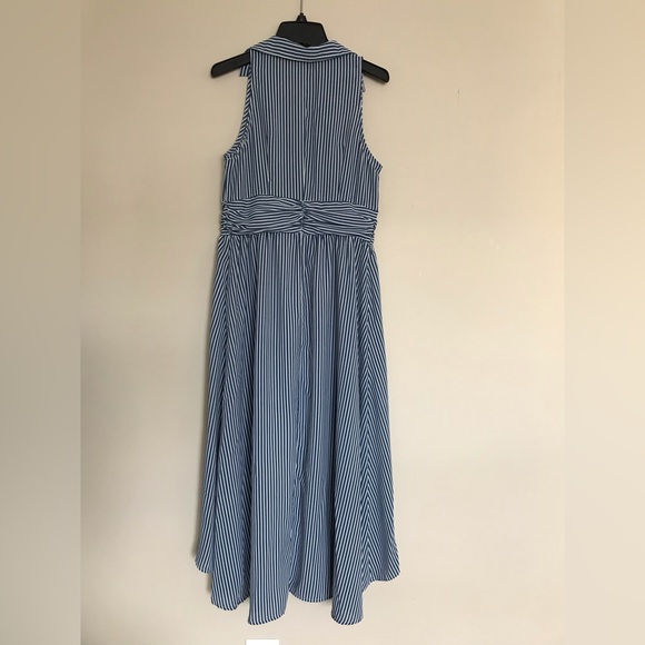 5 for $25! 💕 Vertical Stripe Button Front High Low Dress - Picture 11 of 16